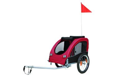 Fahrradanhänger für Hunde oder Kinder mit roter Fahne