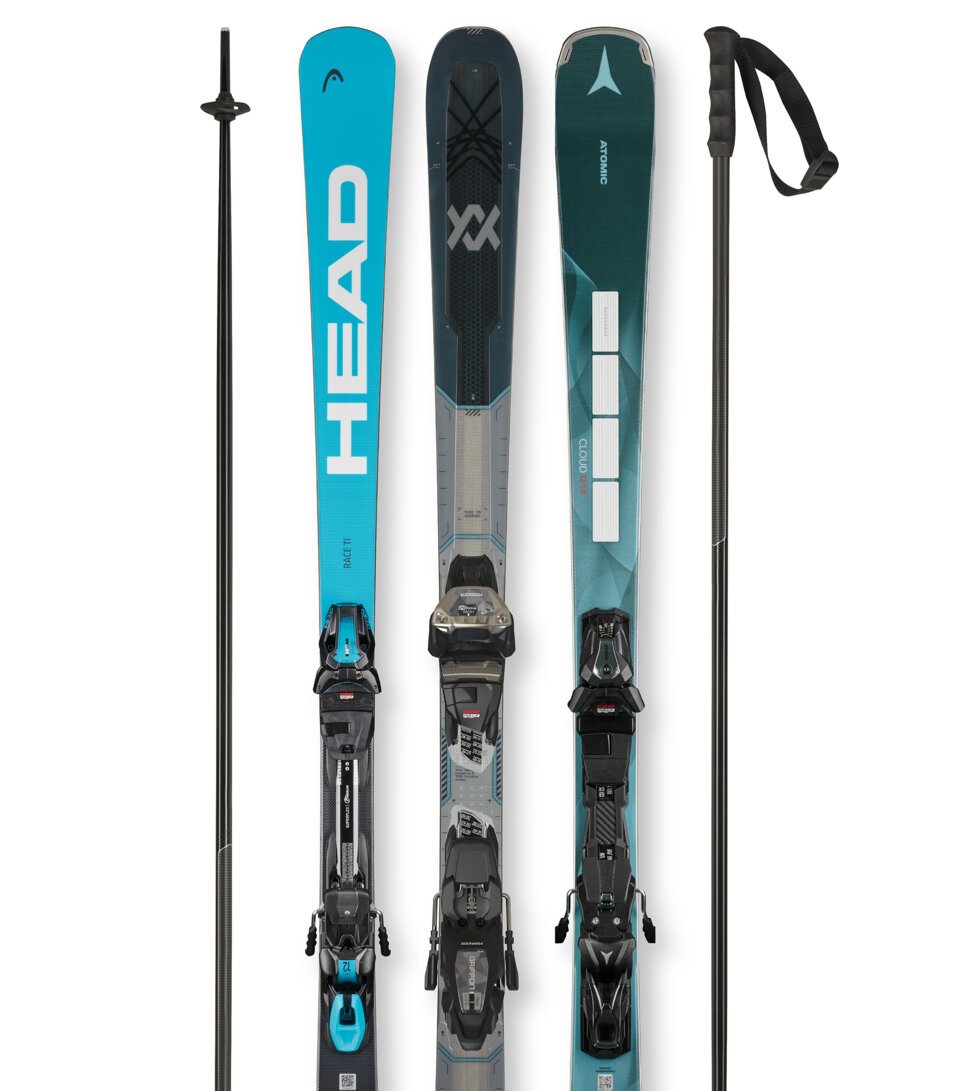3 different Superior-class ski models with poles
